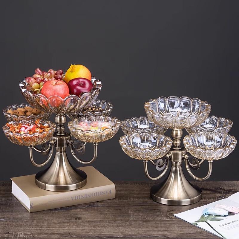 Huiyi Europäische Kristallglas Drehende Obst-Snack-Platte