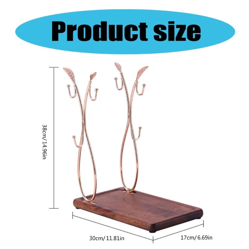 Space Saving Counter Mug Rack Space Efficient Mug Stand with 6 Hook Modern Kitchen and Living Room Cup Rack