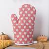 1PC Cotton And Linen Heart Printed Microwave Oven Gloves For Household Kitchen, Thickened Heat-Resistant Gloves