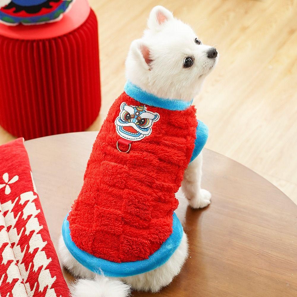 

Pullable Winter Dog Coat Crew Neck Design Dog Sweater Vest Pet Outfits Pet Dog Clothes New Year XS белый