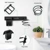 Pxcl Hair Dryer Holder, Wall Mounted Hair Dryer Organizer Holder, Multi-function Bathroom Tool Holder With Storage Rack,superma,1 Piece,black