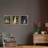 Retro Ghost and Black Cat Animal Canvas Prints Ghost Couple Flower Wall Art Posters for Modern Living Room Halloween Home Decor