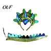 Comfortable Elastic Headband Triceratops Dinosaur and Tail Set for Adults Kids, DIY Three Headpiece And Horn Dragon Costume Accessories Halloween