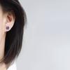 S925 Sterling Silver Natural Stone Blue Stud Earrings for Women