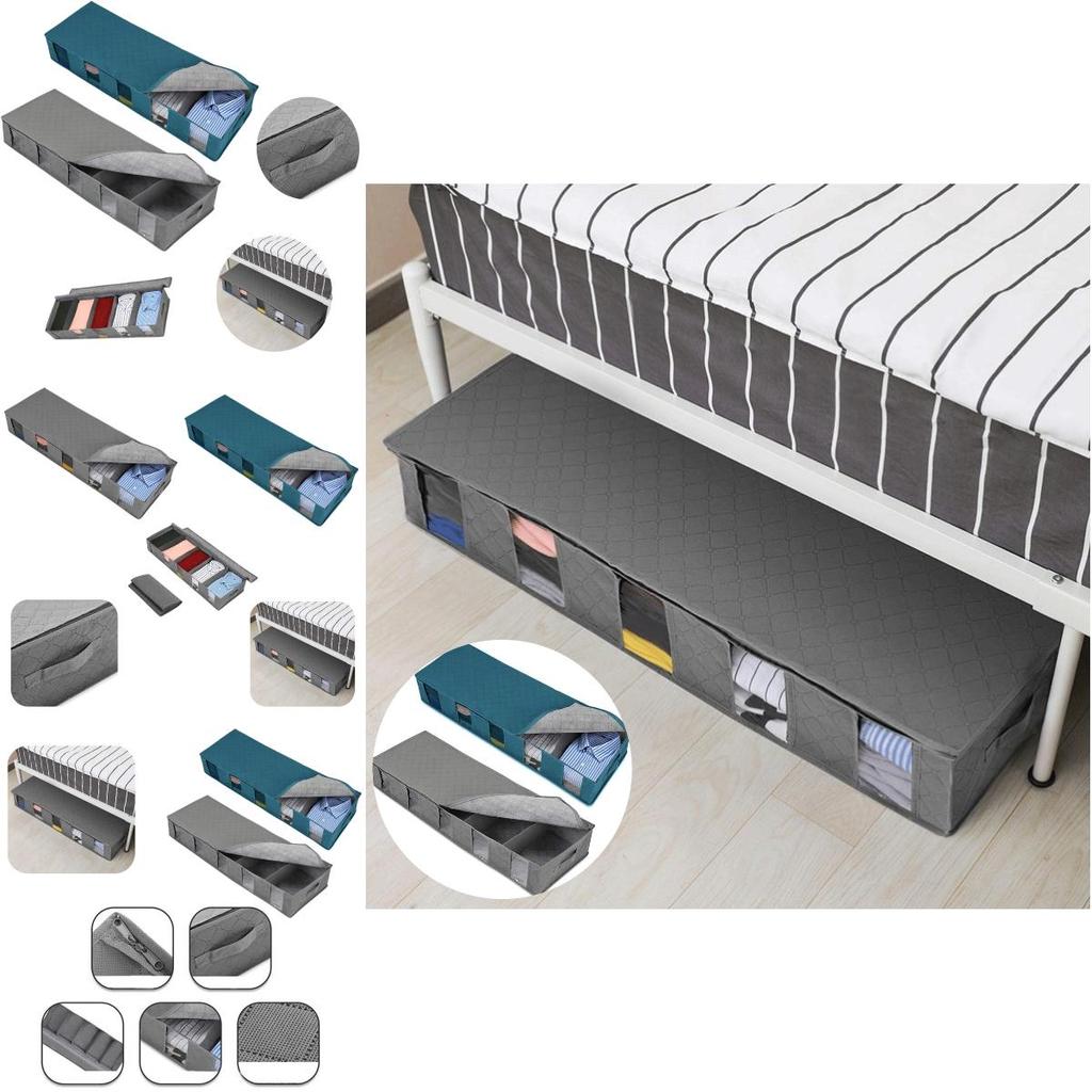 Foldable Non-woven Bed Bottom Storage Bag For Clothes And Quilts Moisture-proof And Dustproof