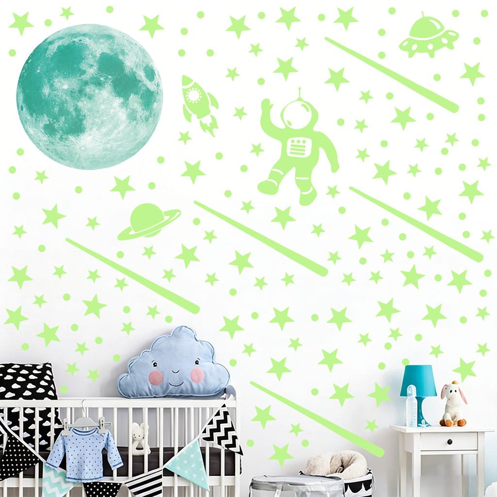 Creative Star Space Astronaut Luminous Bedroom Living Room Wall Decoration Stickers