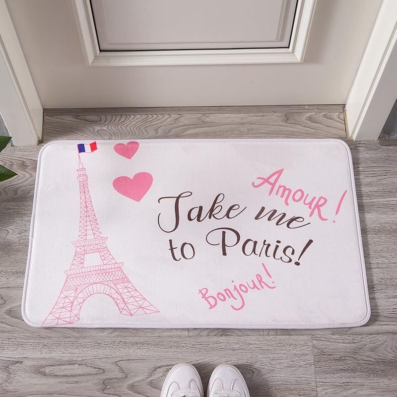 Pink Lotus Flowers Pattern Small Carpet Floor Doormat Non-Slip Soft Modern Stylish for Living Room Entrance Bedroom Decoration