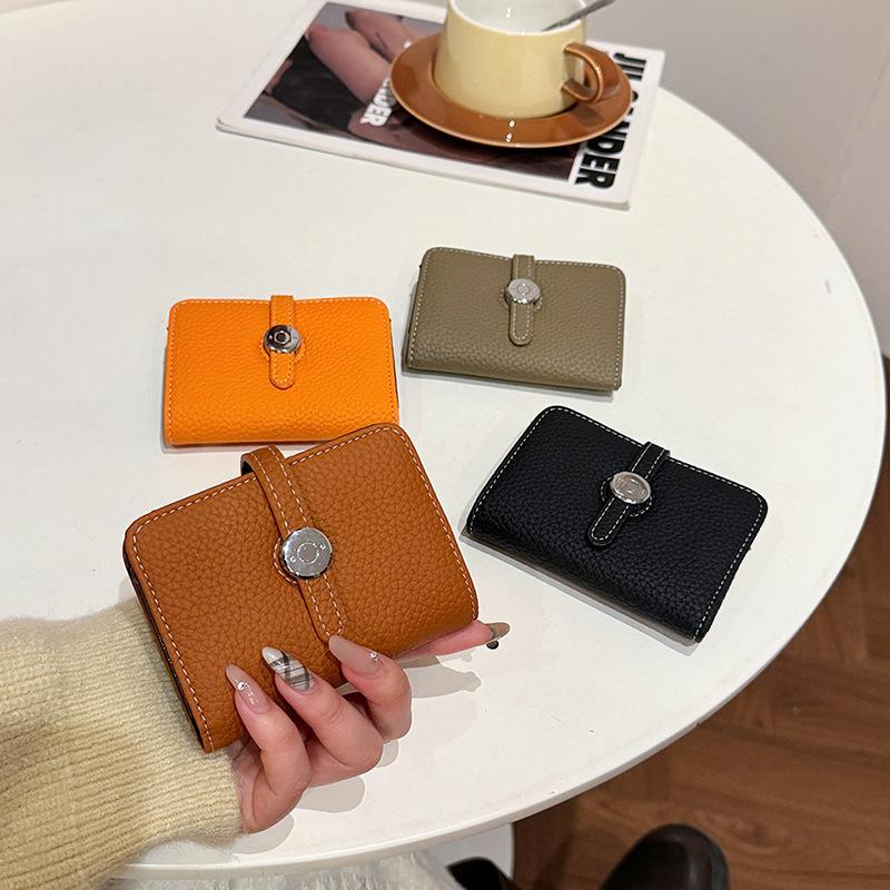 Short wallet Women's folding large-capacity wallet New texture casual clutch wallet