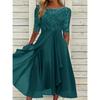 European Station Dress Chiffon Splicing Lace Hollow Dress Bridesmaid Evening Dress Women's Clothing