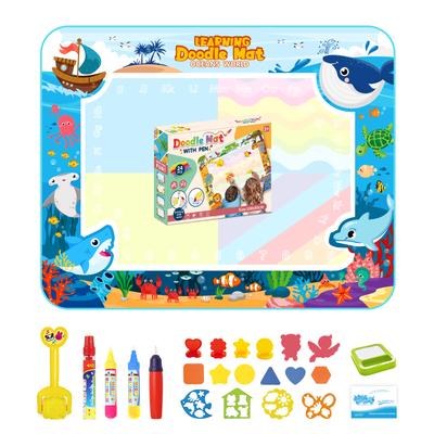 Coloring Doodle Magic Water Drawing Mat with Reusable Magic Pens Educational Painting Board Montessori Toys for Kids
