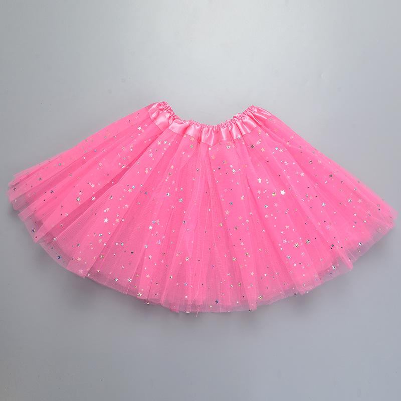 Children's Three-Layer Puffy Tutu Skirt with Sequins