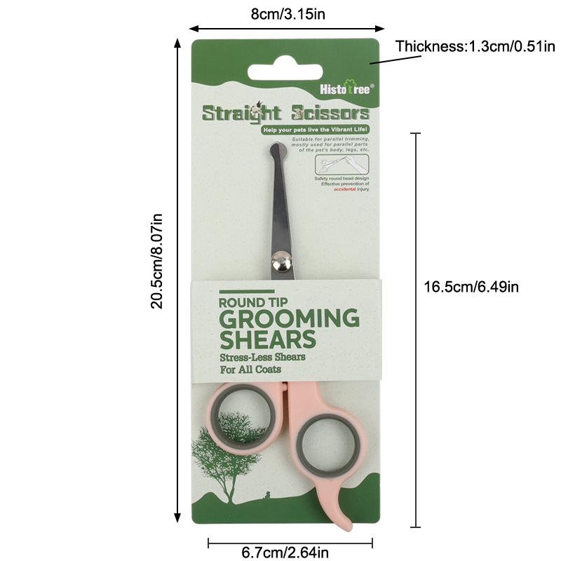 Professionelle Hundehaarschere Edelstahl Schere mit runder Spitze Haustiere Katze Hund Langlebig Sicherheit Haar Hundefrisierzubehör