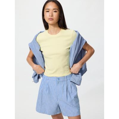 Linen Cotton Short Pants  Stripe 