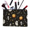 Portable Zippered Pouch Halloween Storage Bag, with Pumpkin Ghost Pattern Design, Thickened Wear Resistant Canvas Bag Cosmetic Organizer, for