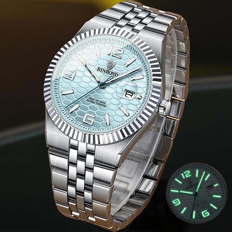 2025NEW Luxury Quartz Man Wristwatch Business Men Watches Waterproof Luminous Date Stainless Steel Men's Watch