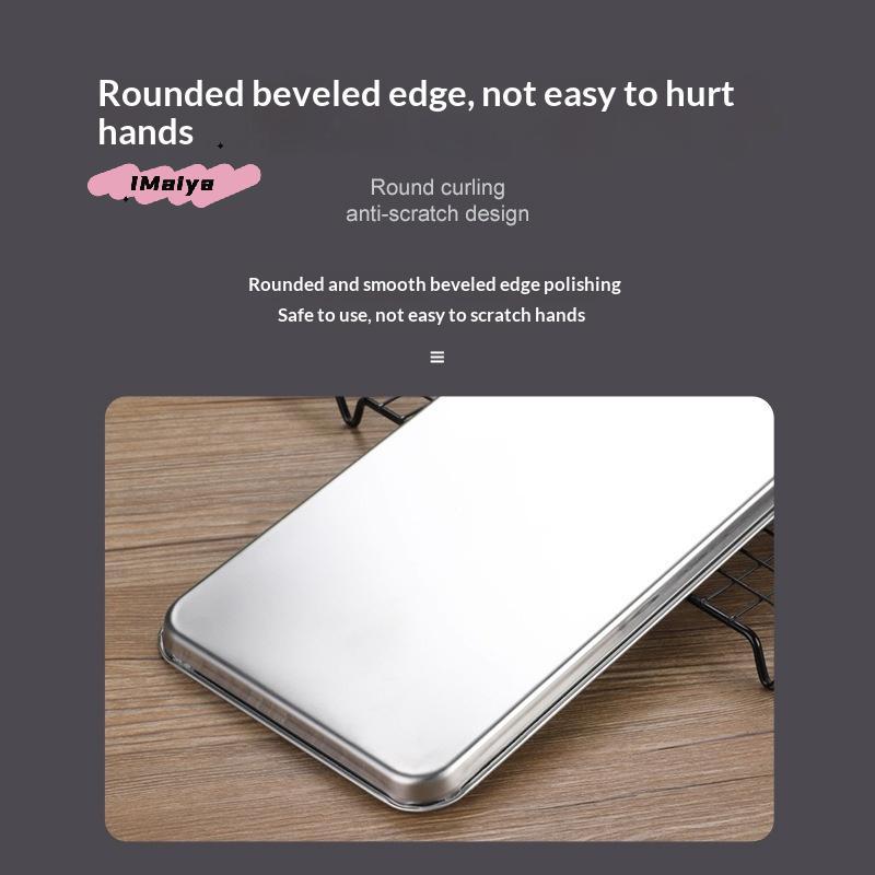 Rectangle Stainless Steel Tray for Commercial Buffet Food Serving Plate Rice Noodle Pan Storage Organizer Kitchen Dishes