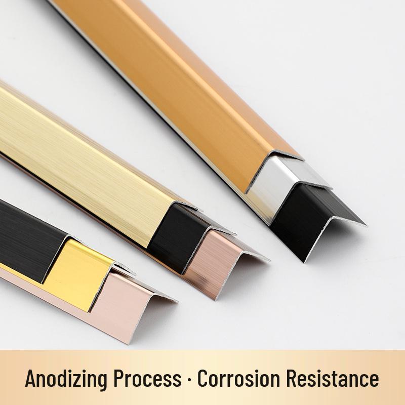 Aluminum L-Shaped Wall Corner Protector Trim - Anti-Collision Tile Edge Strip for Living Room.