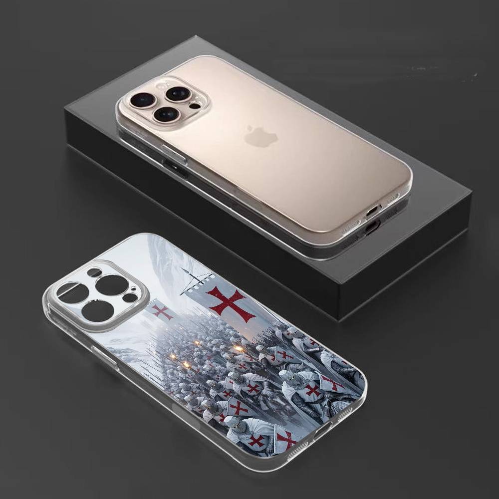 

Crusaders Templar Knight art Phone Case For iPhone17,16,15,14,13,12,11 Plus,Pro Max Soft Transparent Cover iPhone12