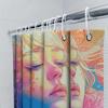 Colorful Shower Curtain Floral Print For Bathroom Decor Modern Artistic Design Easy To Clean Fabric Material