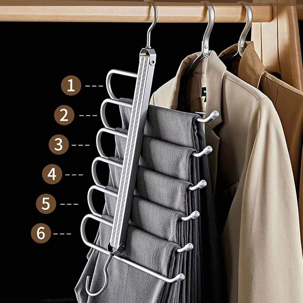 Aluminum Alloy 360°Rotating Hook Hangers Multi-Functional Tie Hangers  Wardrobe Storage