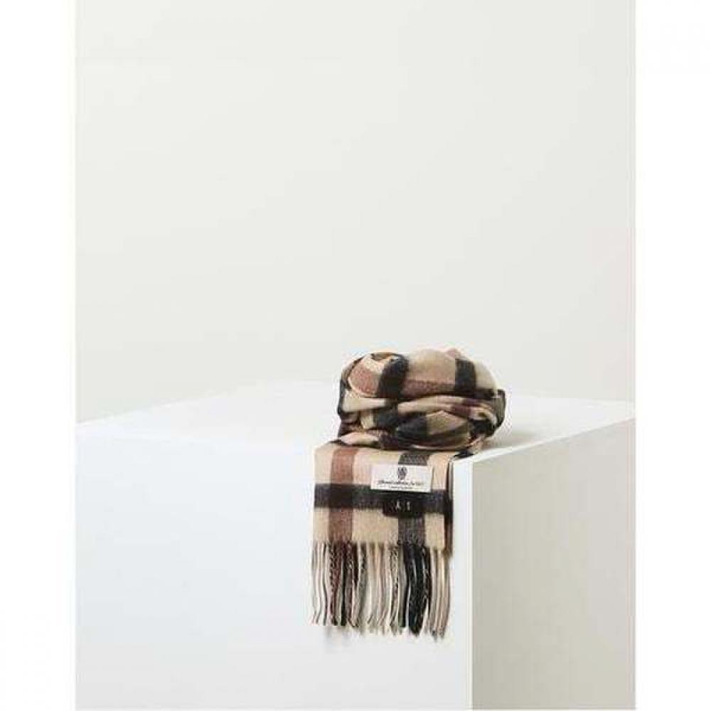 Daks Unisex 100 Cashmere Check Scarf Brown Dbmu5f906w2