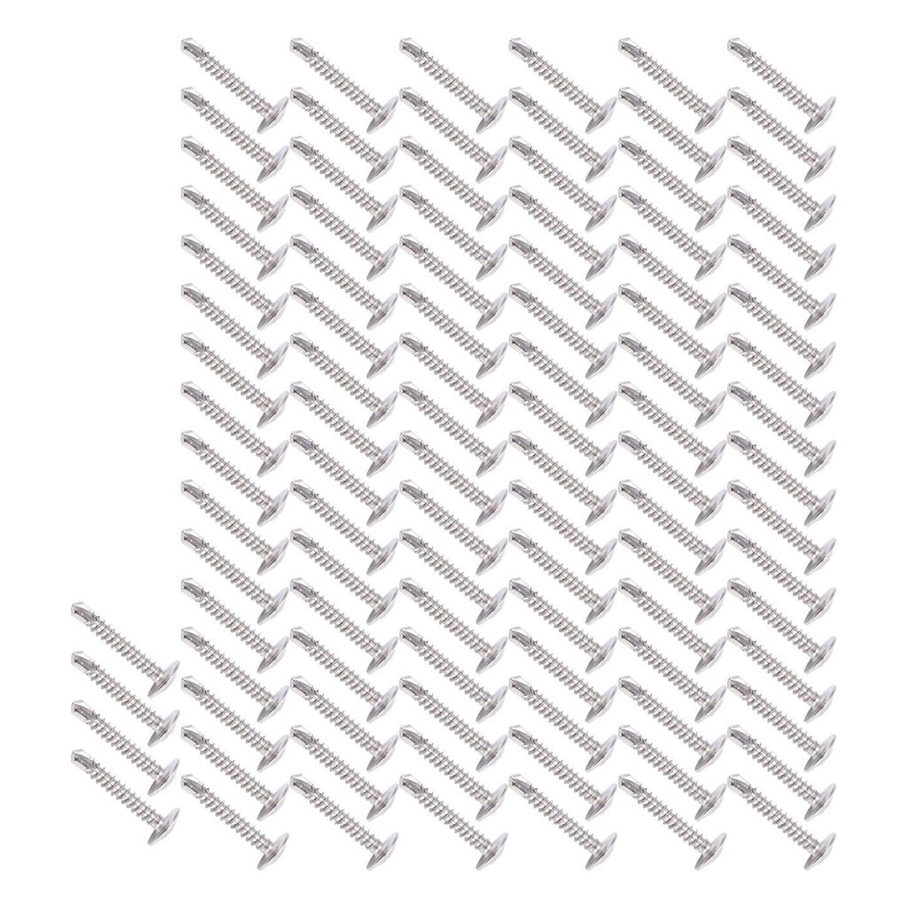 100Pcs Self Drilling Screw M4.2x25 Round Washer Stainless Steel Fastener Accessory Set Kit