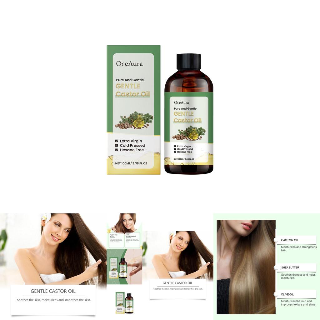 Oceaura Multi-Effekt Rizinusöl Sanft Hydratisierend Feuchtigkeitsspendend Hautreparierend Nährende Essenz 100ml