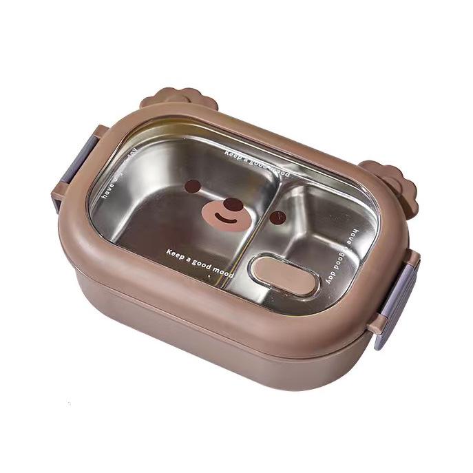 

Coffee Bear Insulated Bento Lunch Box with Compartments for Students and Adults, Ideal for Work or Canteen Use