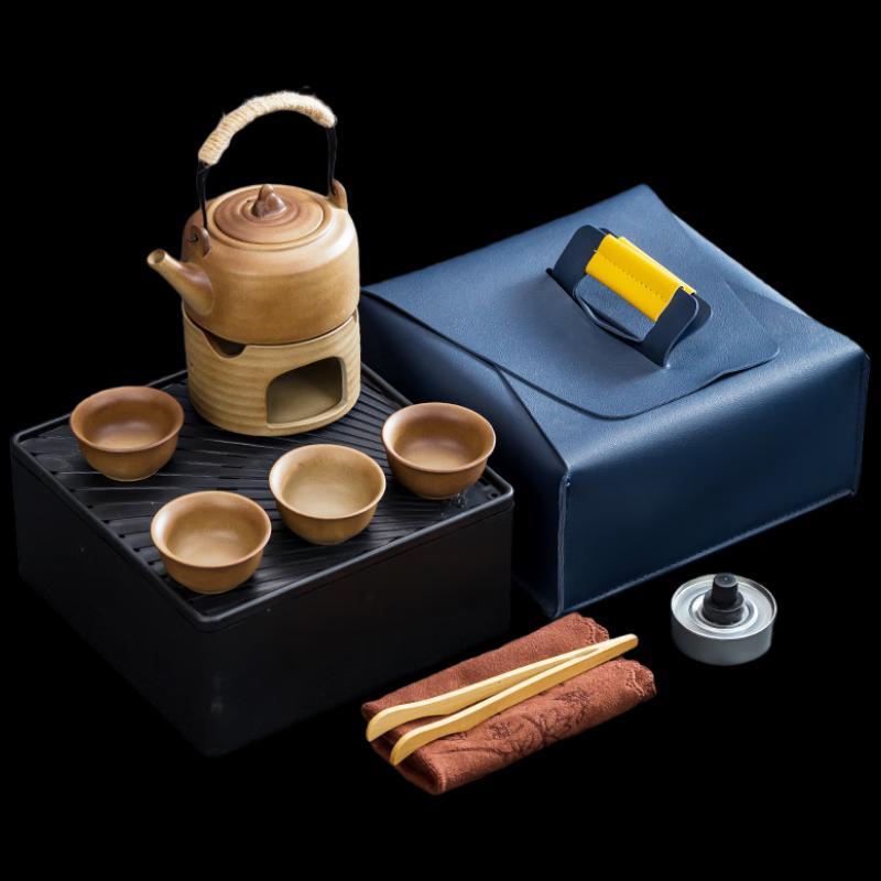 

Woding Rustic Pottery Gongfu Travel Tea Set