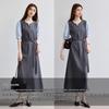 VICTORIA&VERA Elegant Faux Two-Piece Midi Dress