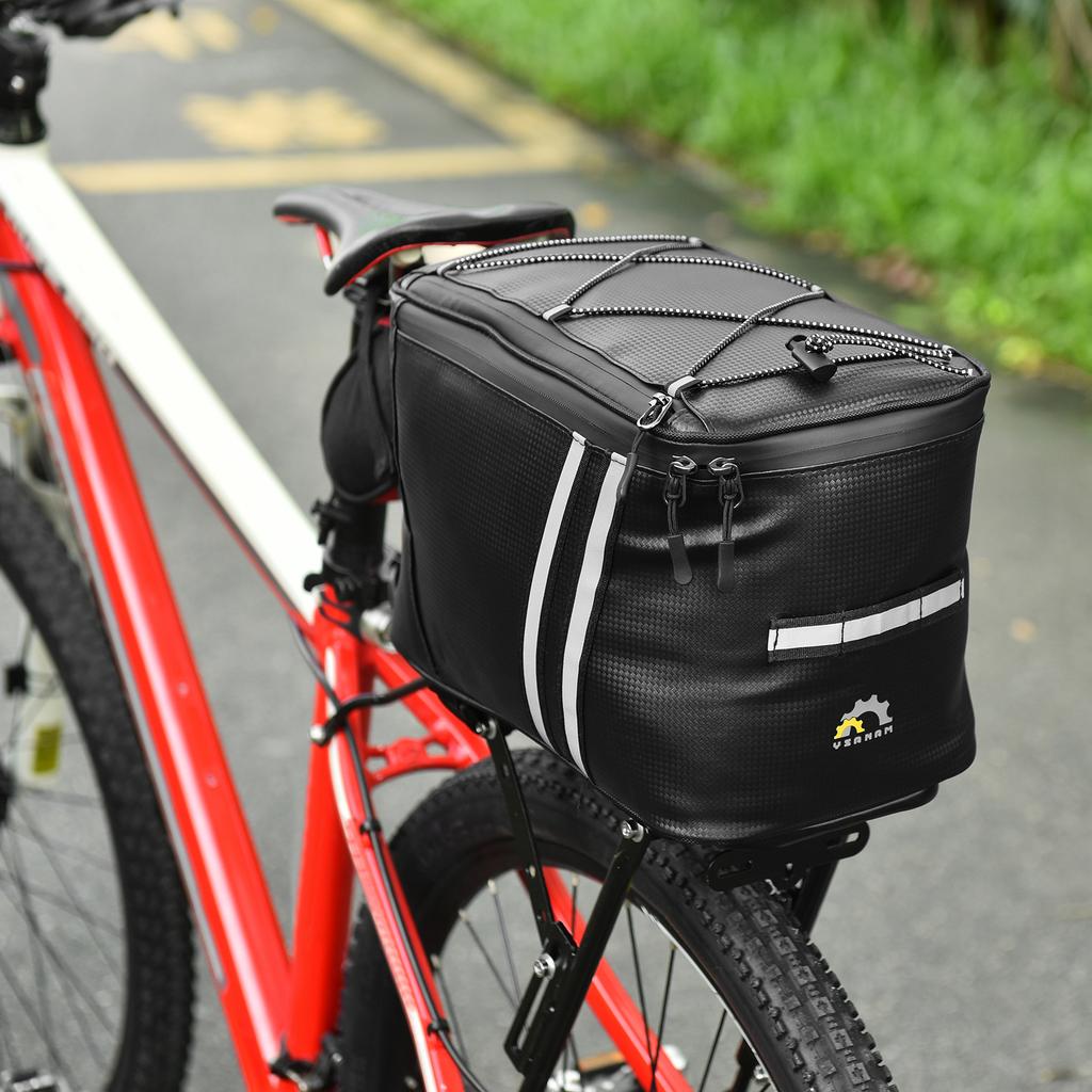 Water Resistant Bike Rack Bag with Thermal Insulation Compartment Bicycle Bag Bike Trunk Bag