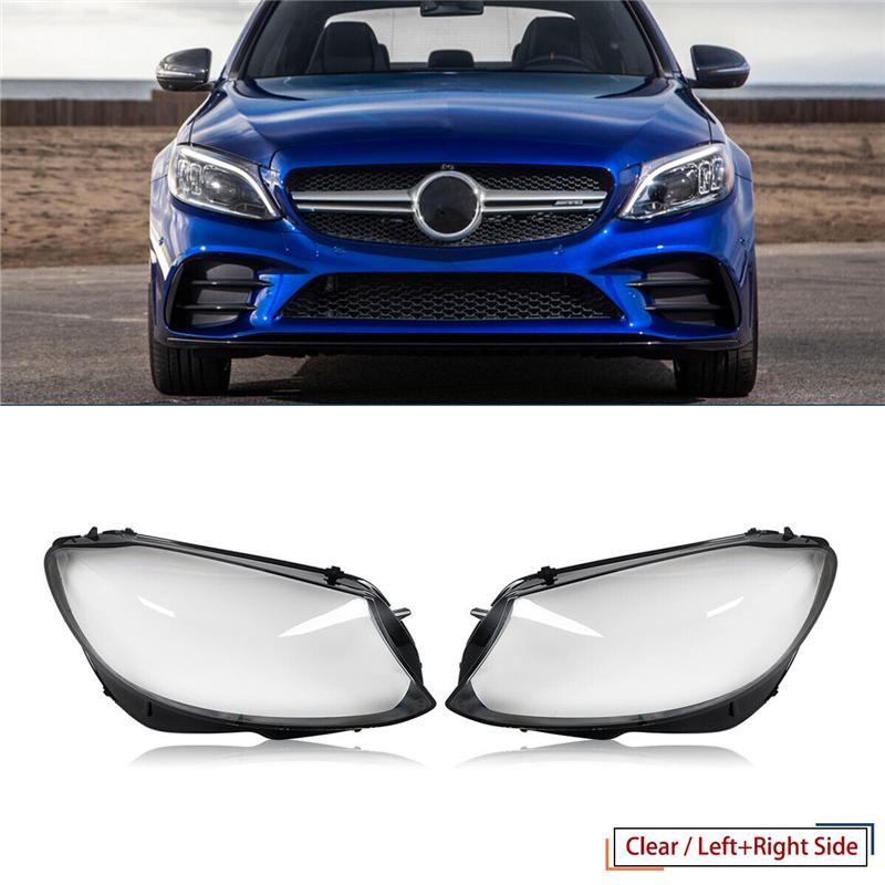 Left Car Headlight Lens Cover Head Light Lamp Shade Shell Lens Lampshade For Mercedes Benz W205 C300 2019 2020 Replacement Parts