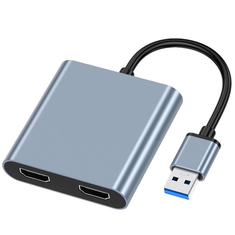 USB-C To Dual HDMI Adapter with USB 3.0 Hub, Supports Independent Triple Displays for M1/M2 Graphics Cards