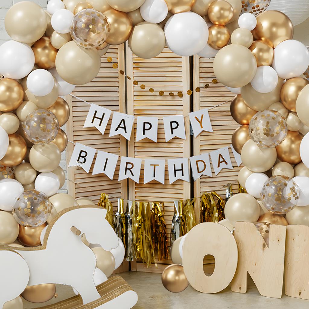 White Gold Balloon Garland Arch Kit Wedding Birthday Party Decorations Kids Birthday Balloon Latex Ballon Baby Shower Decoration