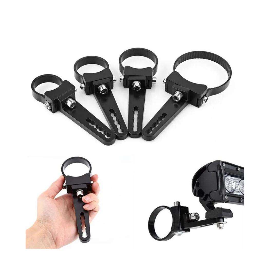 1Pair Car Led Light Bracket Driving Headlamp Holder Universal Bullbar Tube Bar Engine Hood Roof Rack Luggage Bar Lamp Clamp