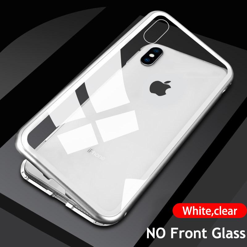 2 IN 1 Glass 360 Degree Full Protection Phone Case For iPhone 11 Pro Max Back Cover With Magnetism