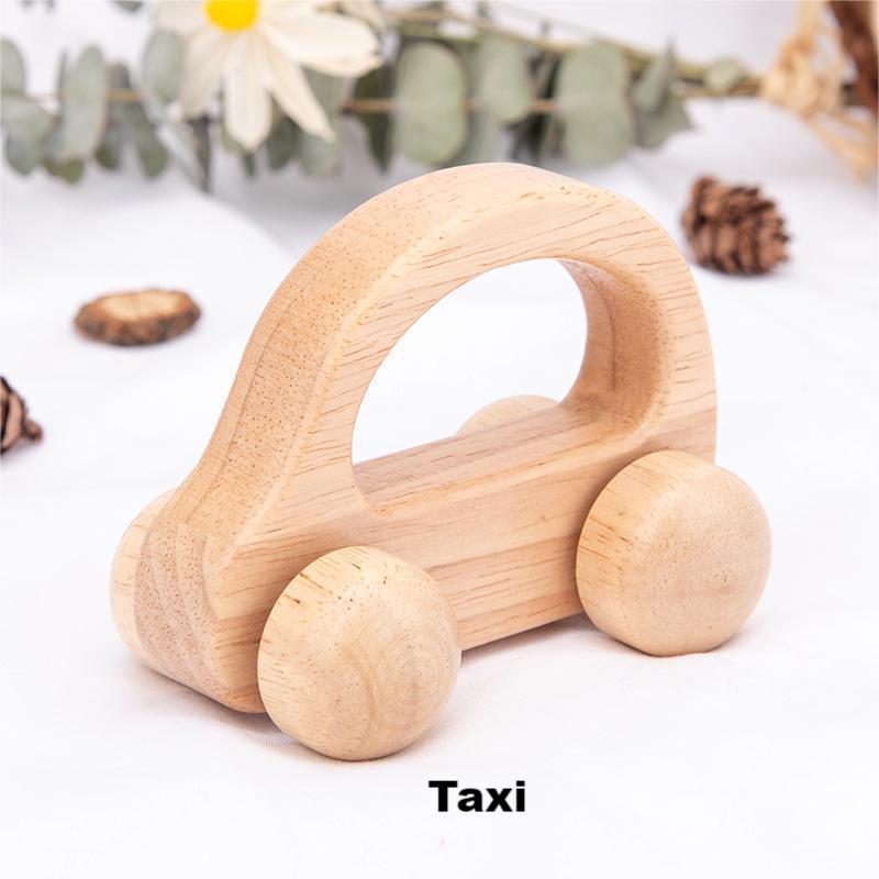 Wooden Inertia Handcart Toy for Children Aged 0-3: Grip Training and Play.