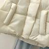 Autumn Sleeveless Casual Loose Cotton Down Jackets Women Tops Stand Collar Warm Short Cotton Coats Women Winter Fashion Ladies Waistcoat Jacket 25431