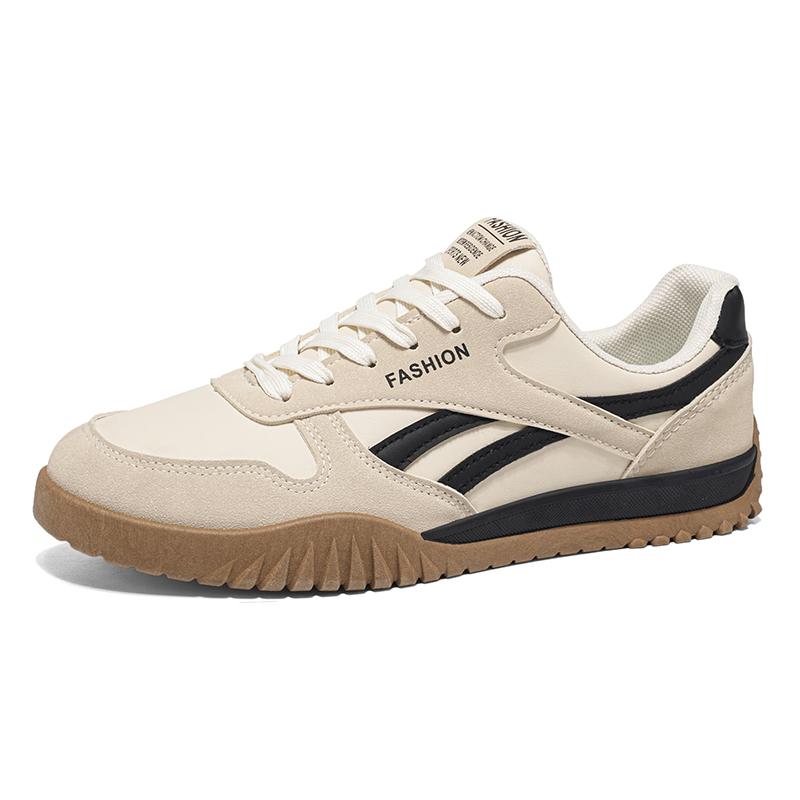 Men Retro Casual Sneakers Contrast Color Non-slip Rubber Sole Lace-up Training Shoes for Daily Wear 39