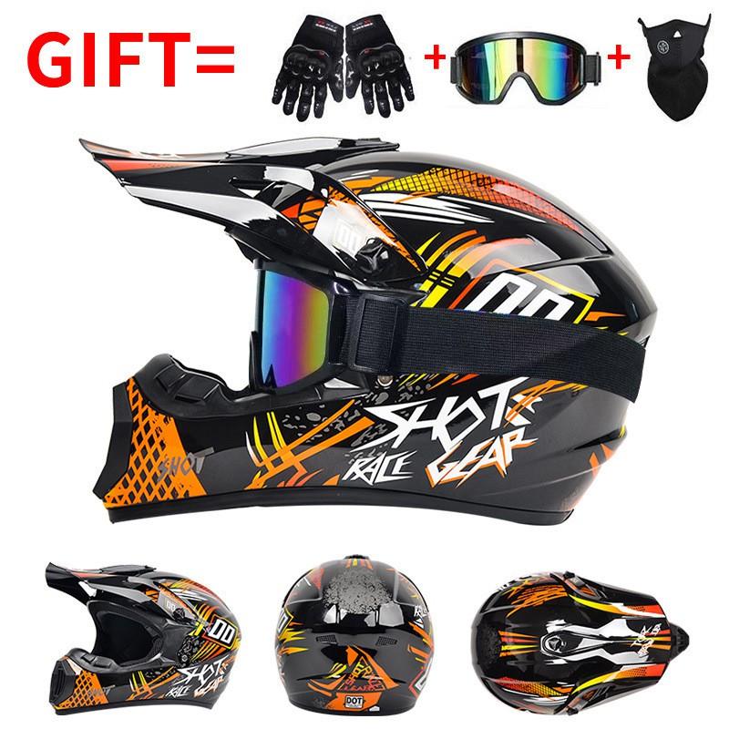 Full Face Motorcycle Helmet Off-Road ATV Dirt Bike Mountain Downhill Karting Safety Protection