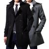 Winter Woolen Double-breasted Trench Coat for Men Medium-length Slimming Overcoat British Style