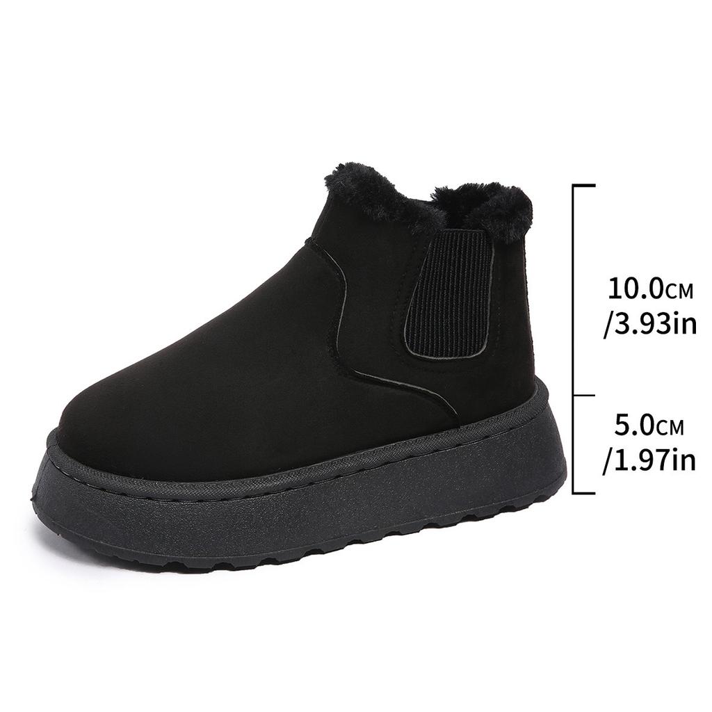 Ladies, Suede Shoes, Round Toe Shoes, Cotton Boots, Thick Soled Shoes, Snow Boots, Warm Shoes