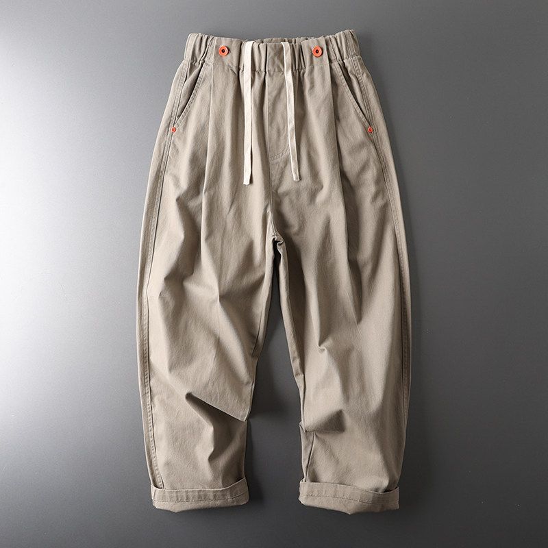 Fashion Brand Japanese Style Ankle-Tied Straight Cargo Pants Autumn and Winter