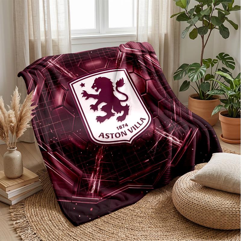 Coperta in Flanella con Stampa Aston Villa, Morbida Calda Leggera Coperta da Divano Letto Campeggio
