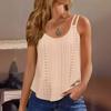 Women's Solid Color Top Mesh Hollowed Out Sleeveless Vest T-shirt