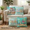 1/4pcs Summer Themed 2D Flat Print Pillow Covers Sofa Bed Cushion Cover Home Bedroom Decoration, 2D Flat Printing