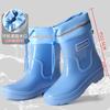 Medium Tube Fashion Trend Rain Shoes Women's Waterproof and Nonslip Rain Boots Adult Special Water Shoes Wearresistant Rainy Days Outside