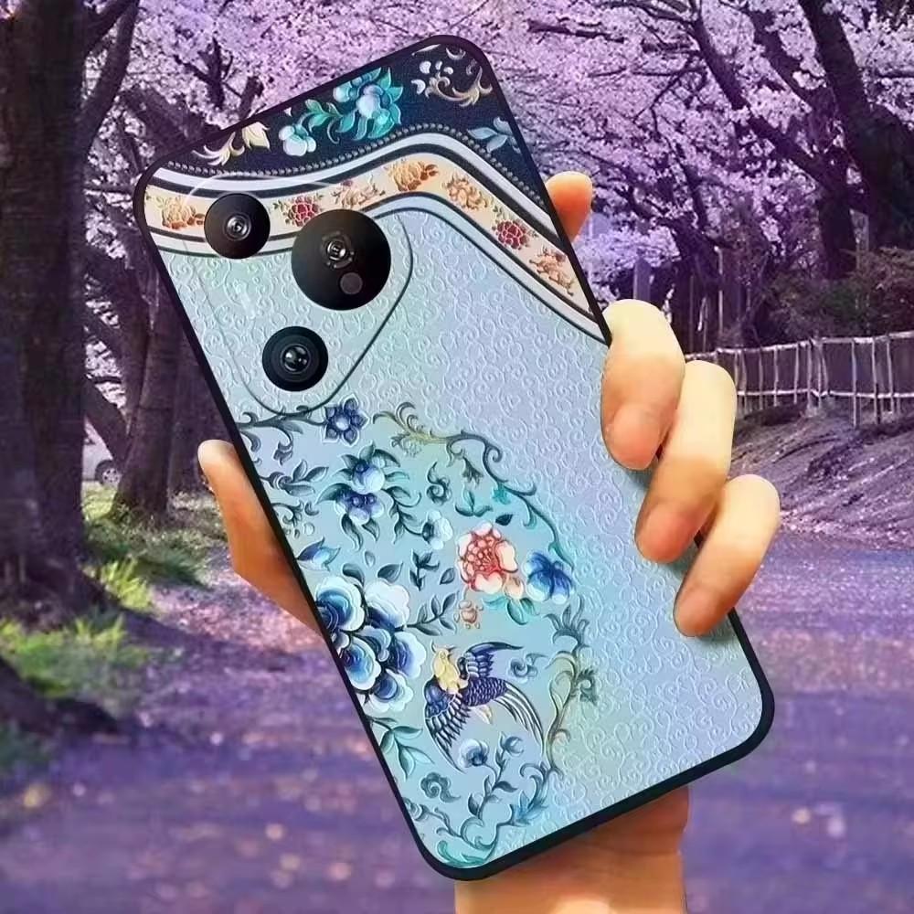 Für Sony Xperia XZ2 / XZ2 Compact / XZ2 Premium Hülle 3D Blumenprägung Silikon Prägeabdeckungen für Sony Xperia XZ2 Premium Weich