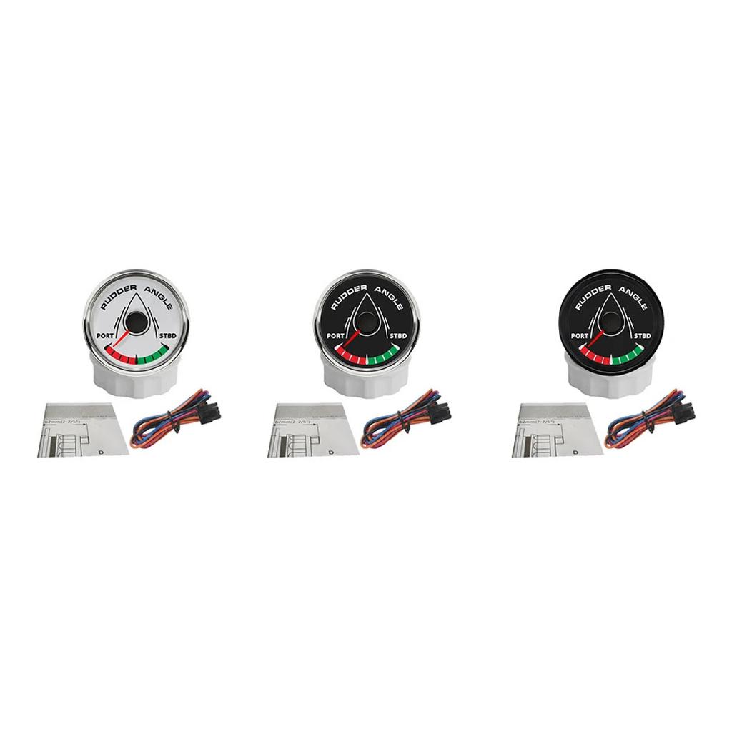 Neuestes Boot 52mm Ruderwinkelanzeige Messgerät Signal 0-190ohm mit 8 Farben Hintergrundbeleuchtung für Schiff Yacht Fahrzeug 9-32V