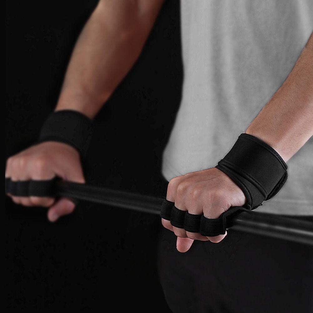 1 Pair Finger Cot Palm Protector Gloves Non-slip Weightlifting Hand Protect Pads  Pull-ups